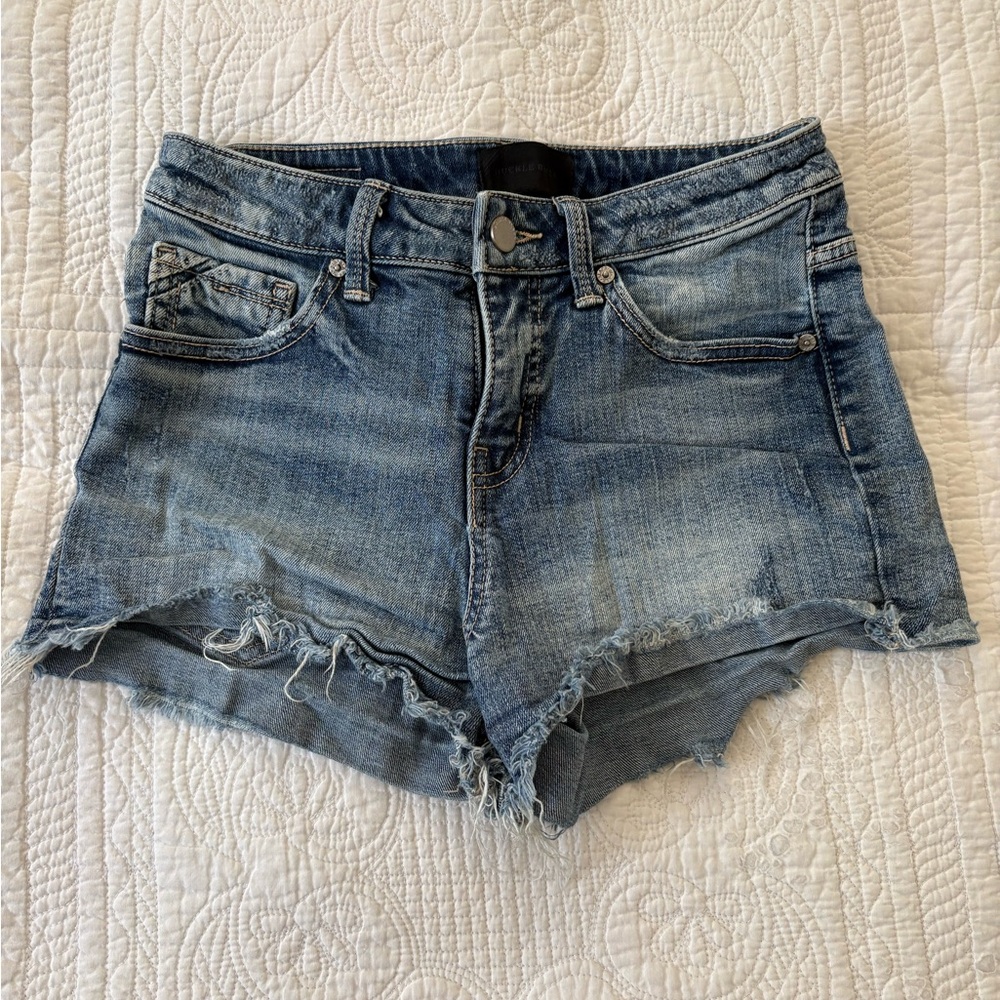 Buckle Blue Jean Shorts